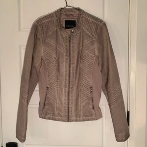 MAURICES BEIGE VEGAN LEATHER JACKET
